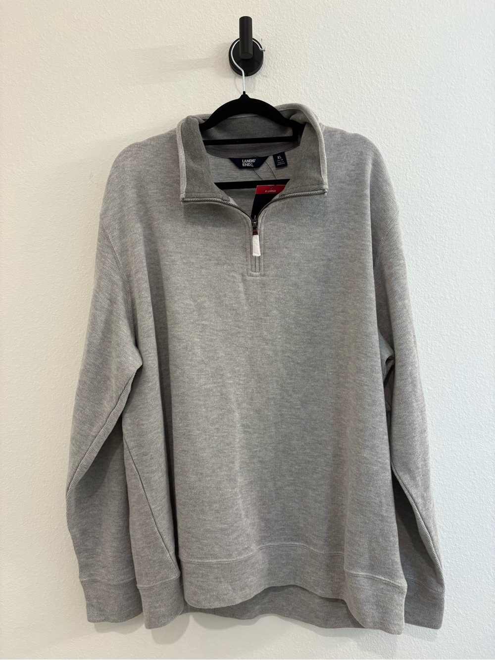 Lands' End Men's Light Gray Half-Zip Sweater Pullover